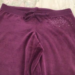 Juicy couture off waist velour pants